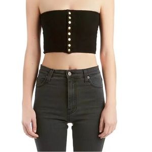 Are You Am I Strapless Button Up Top